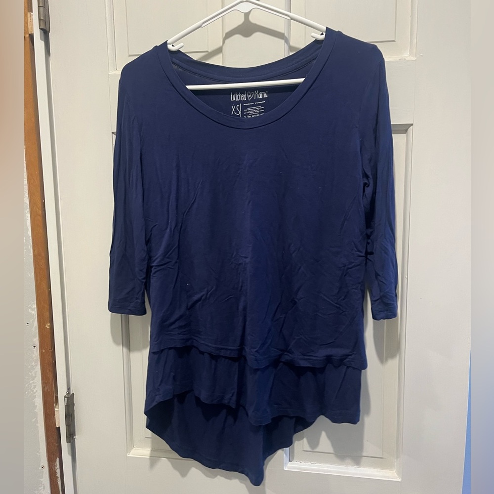 Latched Mama 3/4 Sleeve Scoop Neck Nursing Top